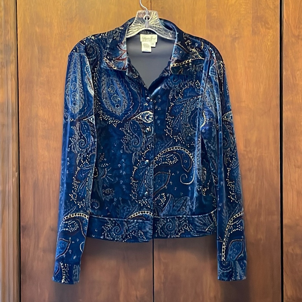 Coldwater Creek blue patterned jacket